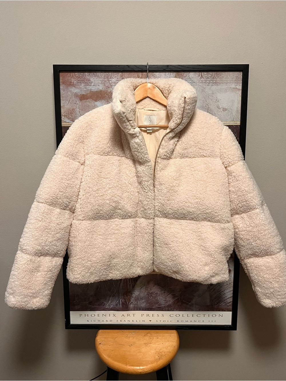 Joie Cream Sherpa Puffer Jacket